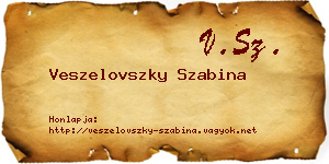 Veszelovszky Szabina névjegykártya